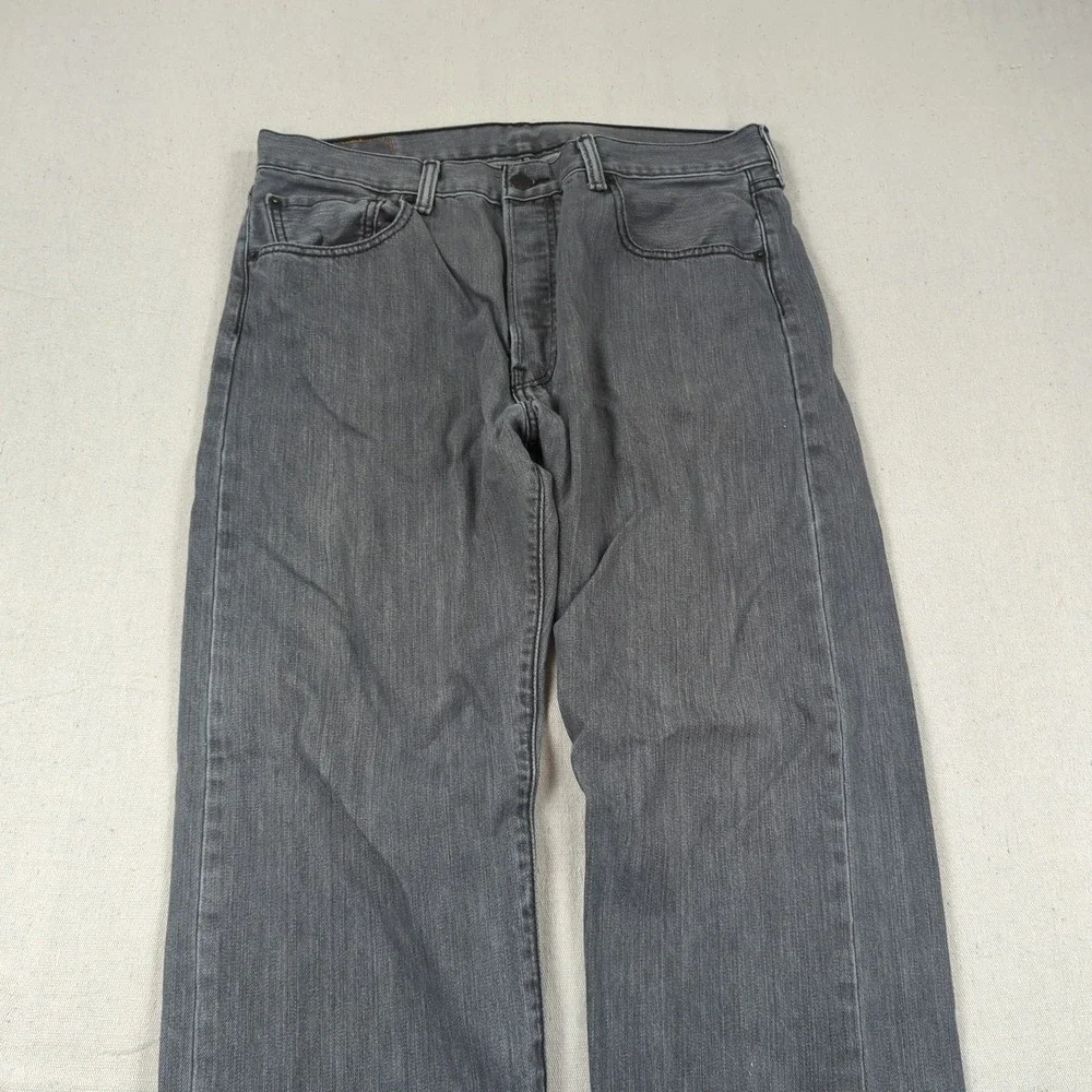 Levis 501 Jeans Mens 34x30 Gray Button Fly Classic American Casual Western